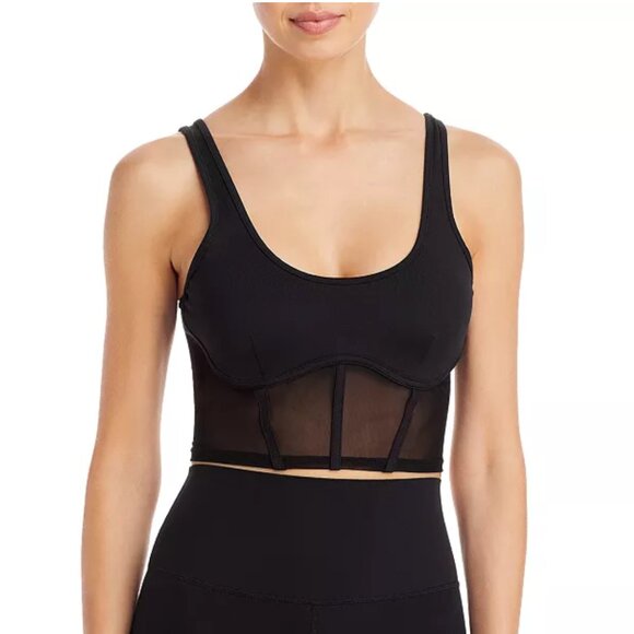 ALO YOGA - Airbrush Mesh Black Corset top (Size M) - Picture 1 of 4